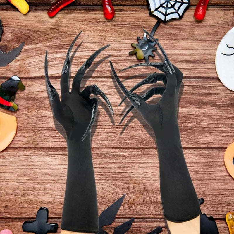 Gants à ongles longs et effrayants, accessoires de costume