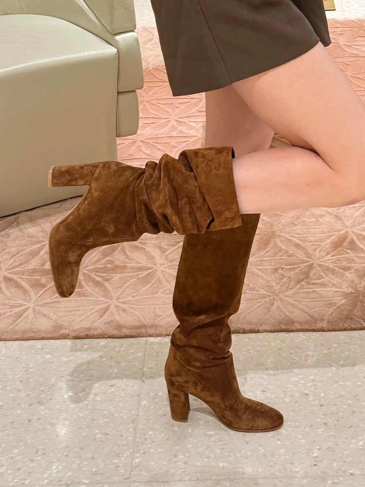 Bottes longues sexy à talons hauts chaussures élégantes
