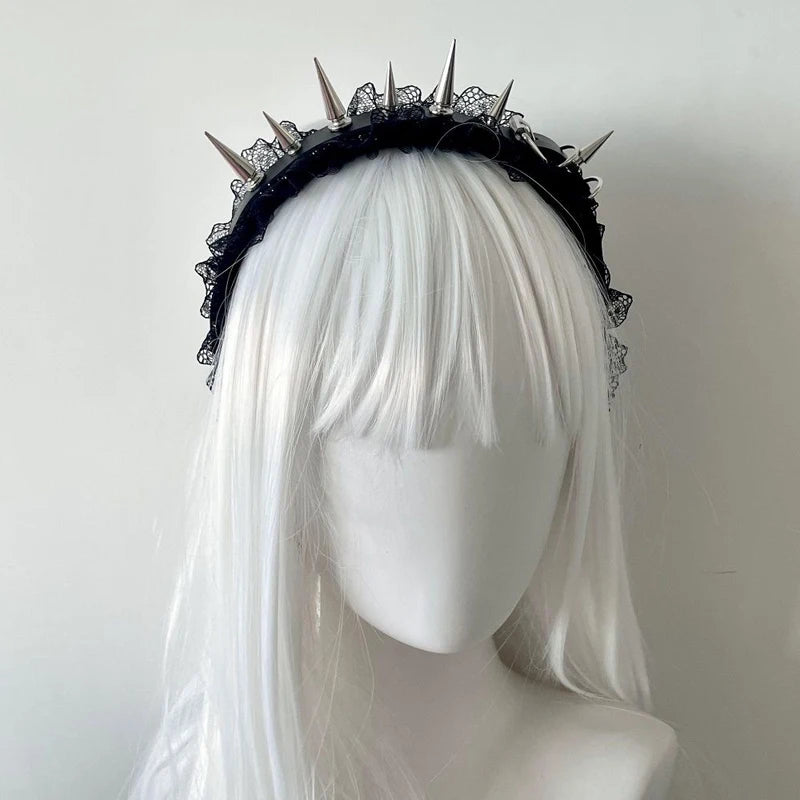 Bandeau à rivets, coiffure Cosplay, argent doré, accessoires pour cheveux