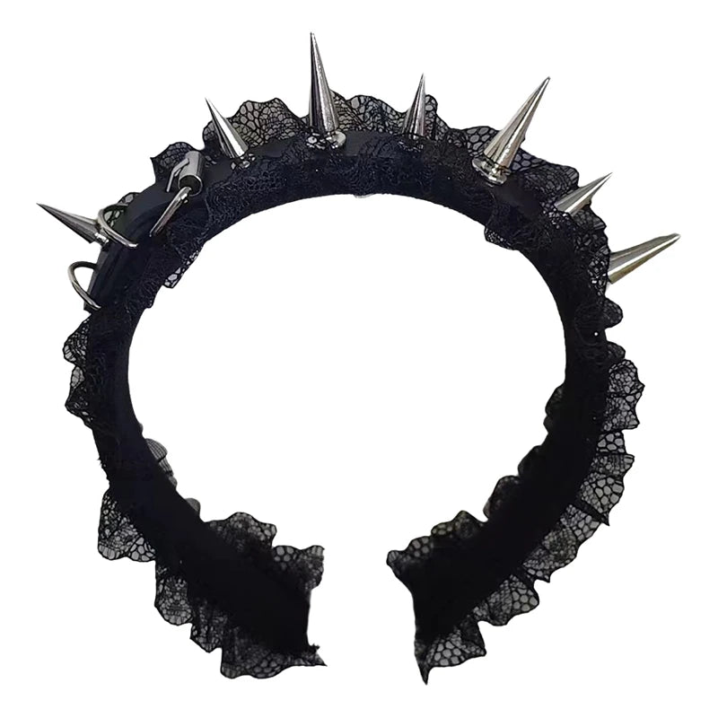 Bandeau à rivets, coiffure Cosplay, argent doré, accessoires pour cheveux