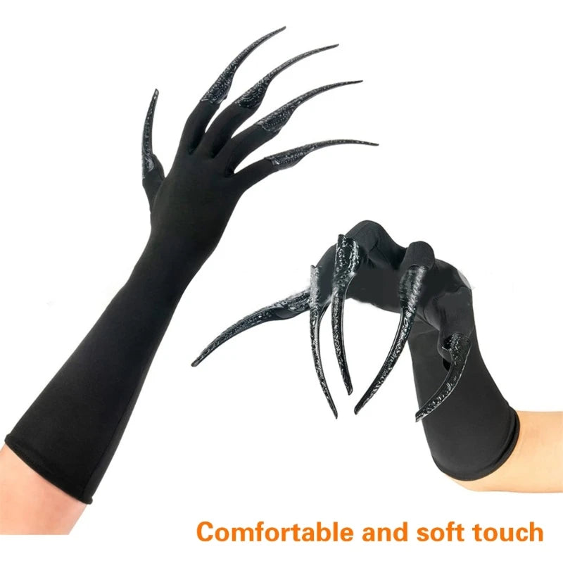 Gants à ongles longs et effrayants, accessoires de costume