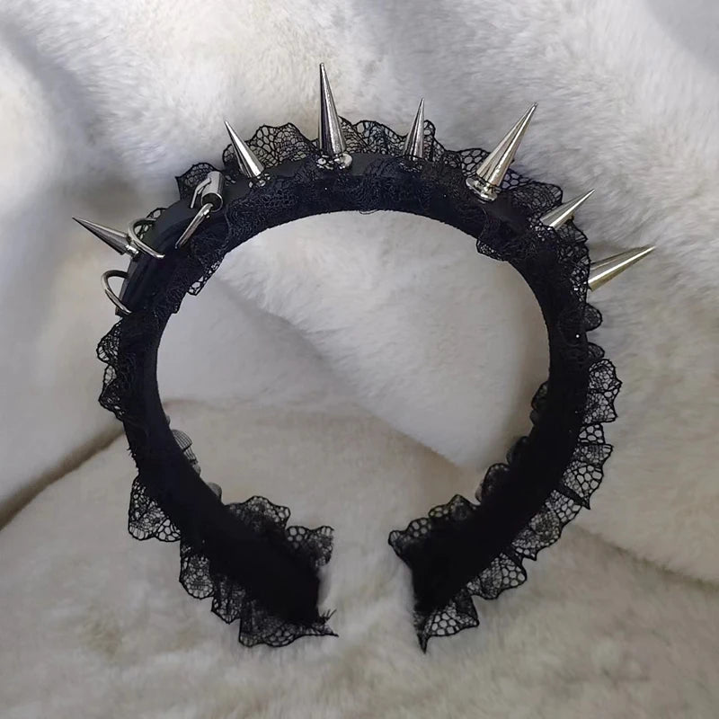 Bandeau à rivets, coiffure Cosplay, argent doré, accessoires pour cheveux