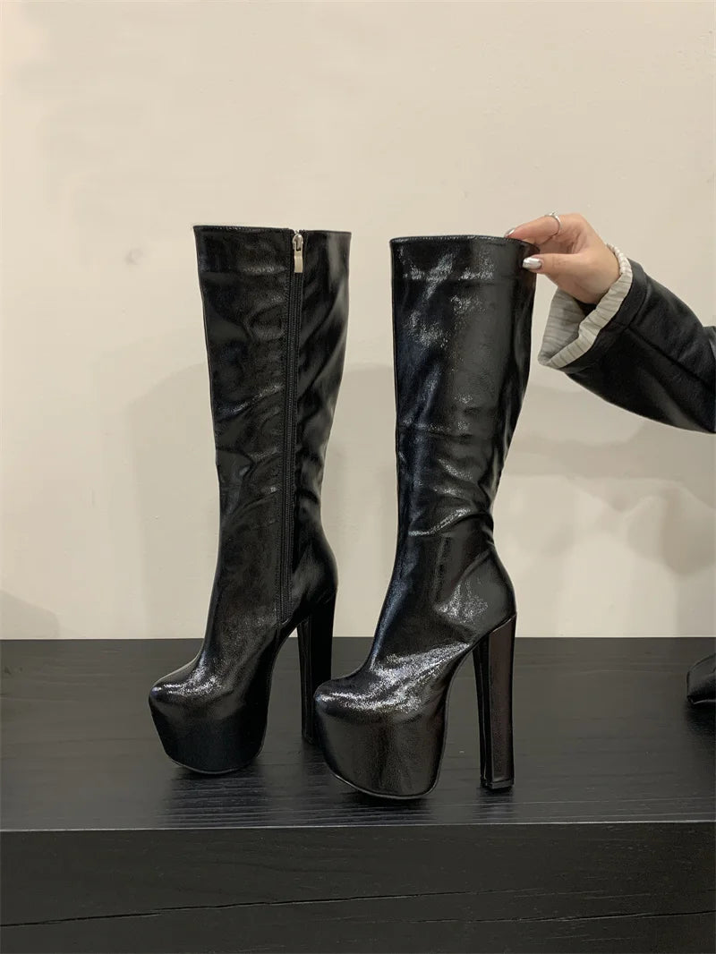 Talons Plateforme Bottes Hautes