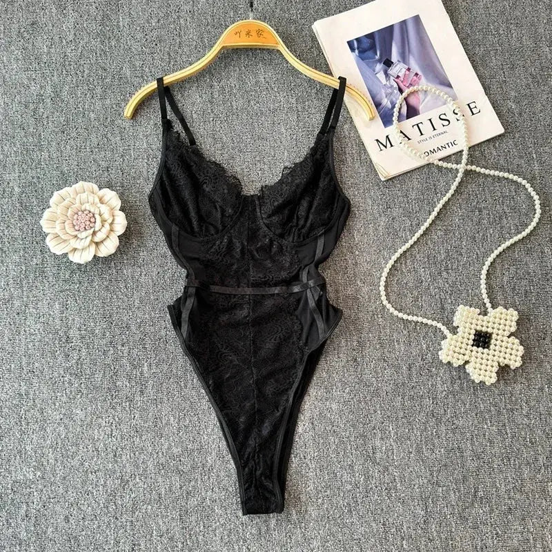 Combinaison à bretelles en arête de poisson Body,  Coupe intérieure américaine, Slim, Noir, Haut court, Sexy Clickbing Market