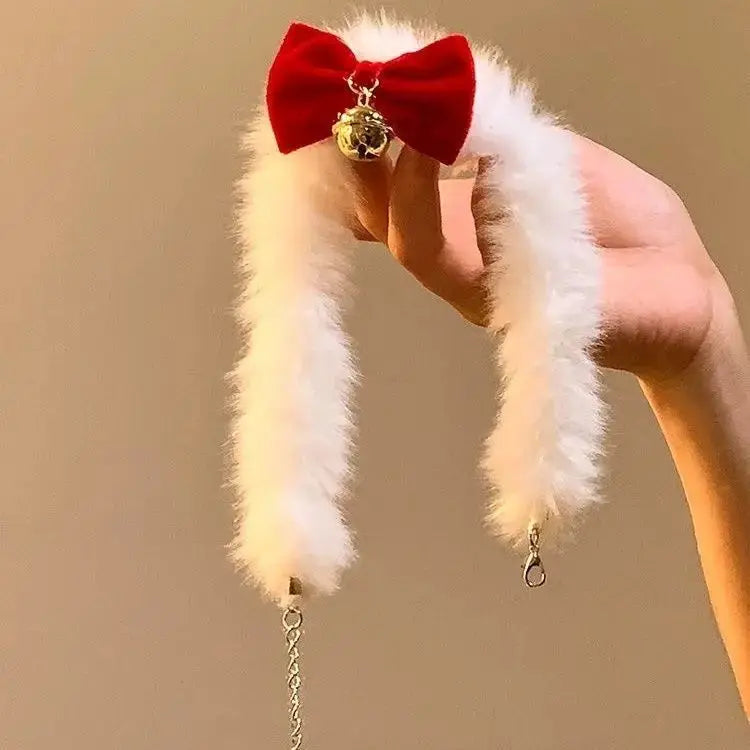 Collier en peluche avec nœud papillon rouge, ras du cou atmosphérique, chaîne de clavicule de Niche Clickbing Market