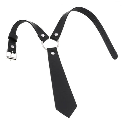 Collier ras du cou en similicuir noir
