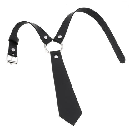 Collier ras du cou en similicuir noir