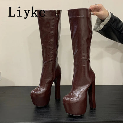 Talons Plateforme Bottes Hautes
