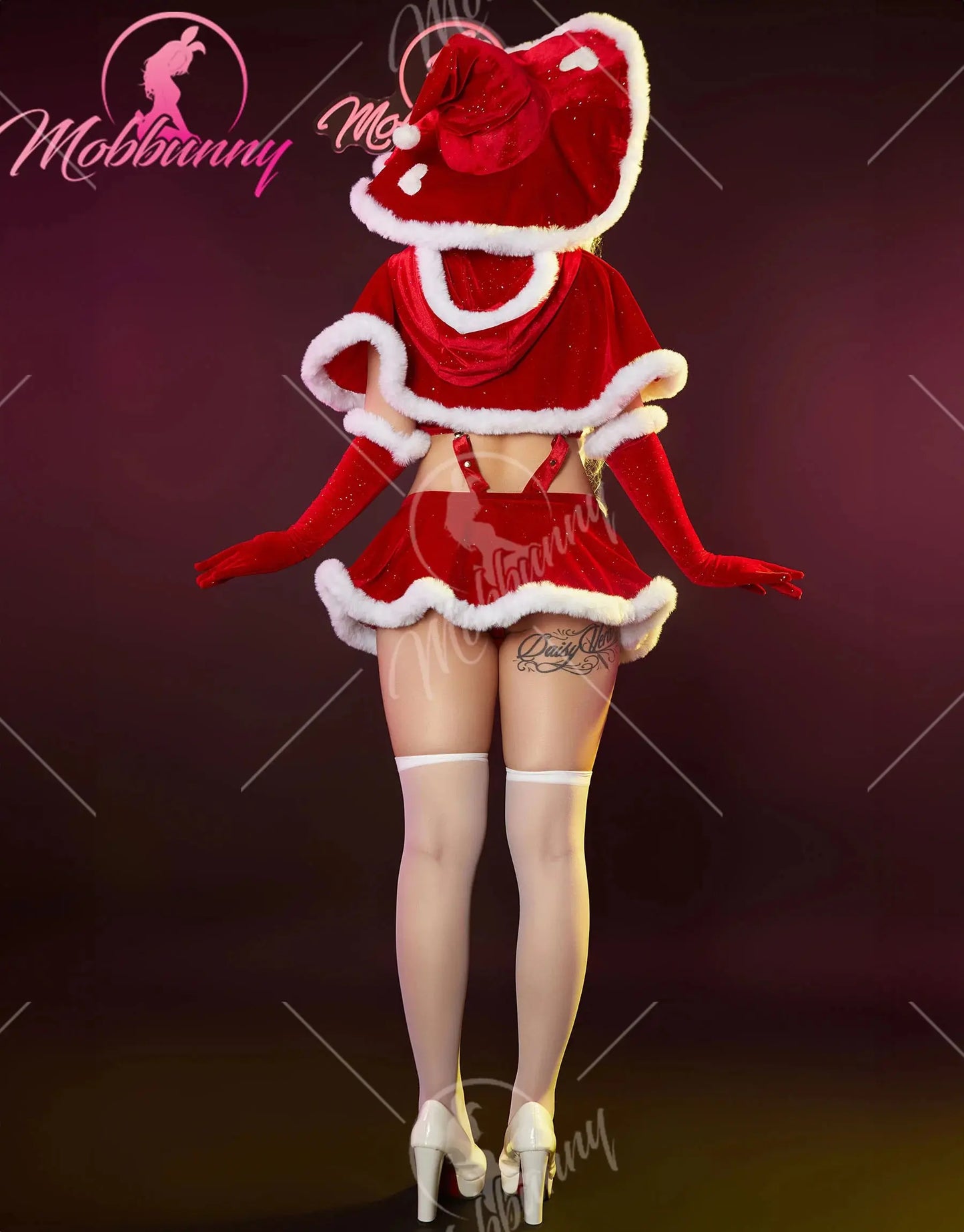 Ensemble de lingerie lapin, chapeau de chambre plus lent, haut rouge, culotte et jupe Clickbing Market