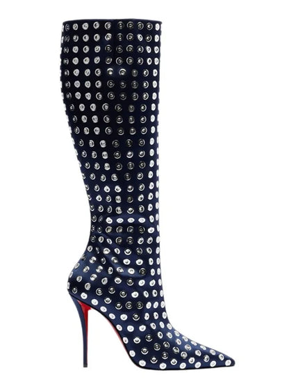 Bottes fines à talons hauts avec fermeture éclair latérale