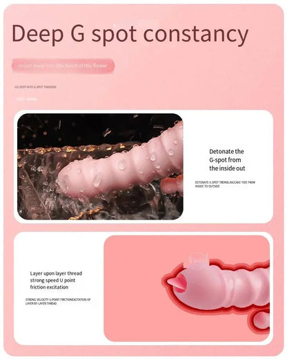 3 en 1 gode lapin vibrateur langue lécher Double tige masturbation anal clito Clickbing Market