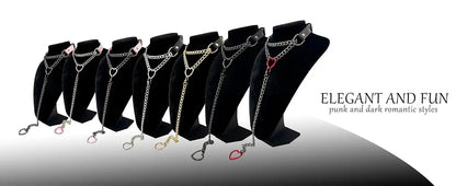 Collier ras du cou, joint torique chaîne coulissante en cuir Clickbing Market