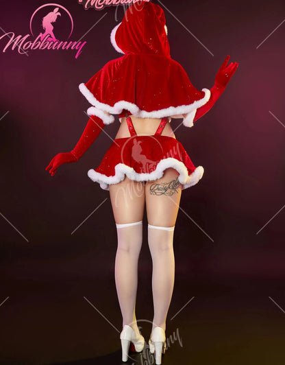 Ensemble de lingerie lapin, chapeau de chambre plus lent, haut rouge, culotte et jupe Clickbing Market
