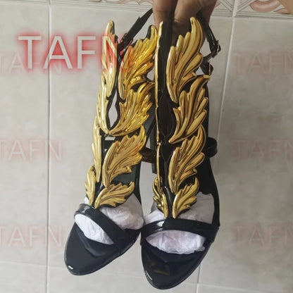 Sandales gladiateur à bout ouvert et à talons fins