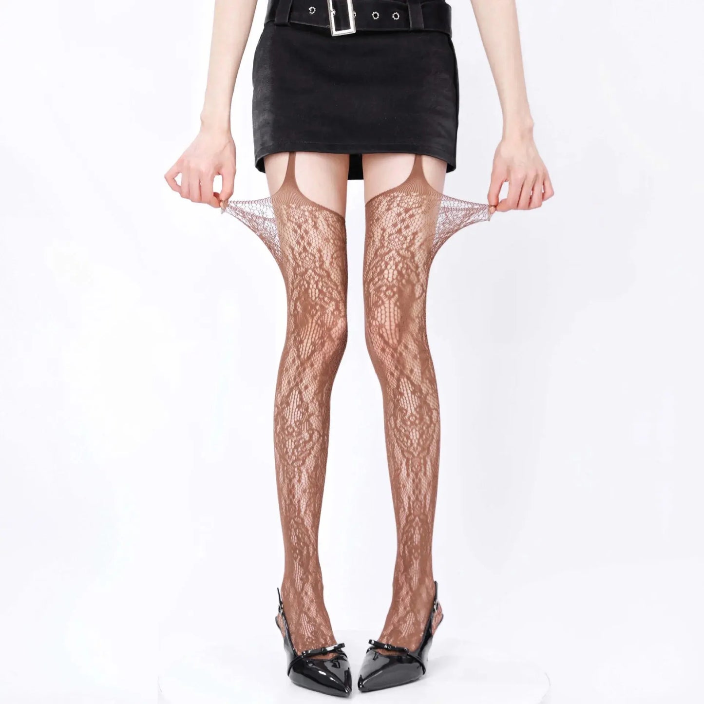 Collants Porte-Jarretelles Résille Transparente Clickbing Market