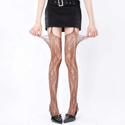 Collants Porte-Jarretelles Résille Transparente Clickbing Market