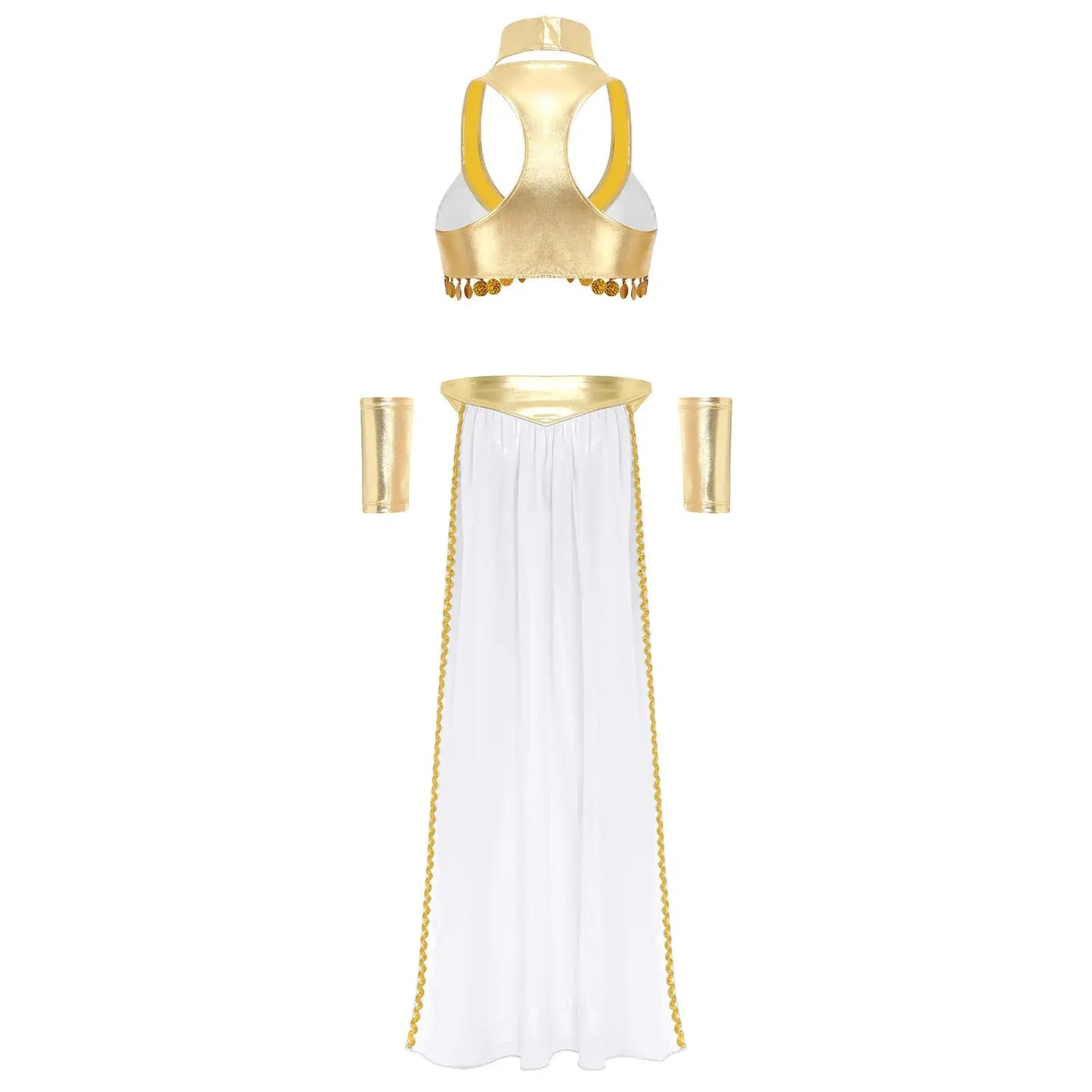 Cleopâtre reine égyptienne ancienne, haut court avec jupe, poignets ras du cou Clickbing Market