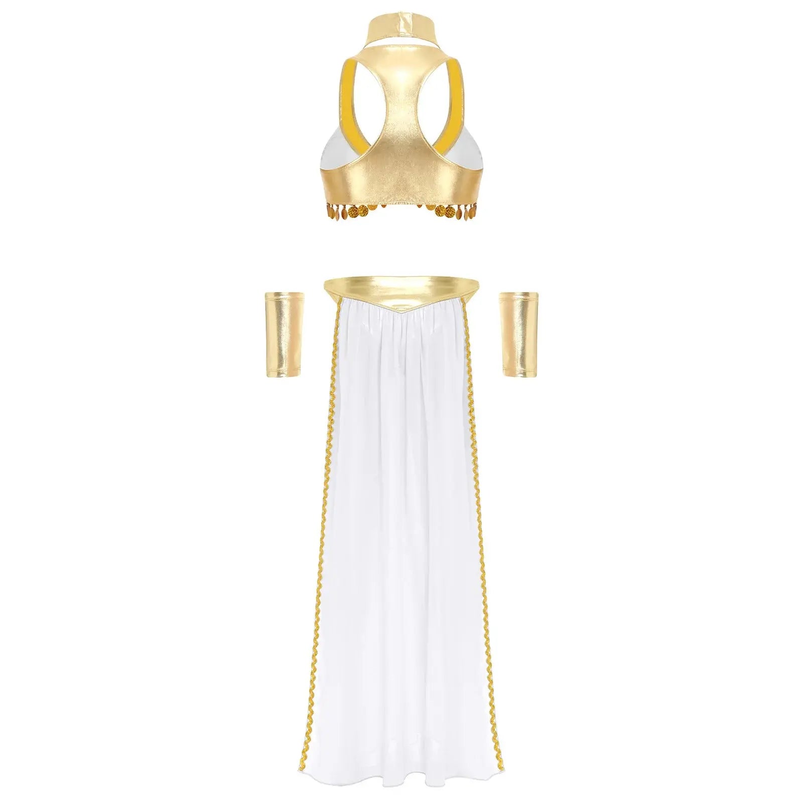 Cleopâtre reine égyptienne ancienne, haut court avec jupe, poignets ras du cou Clickbing Market