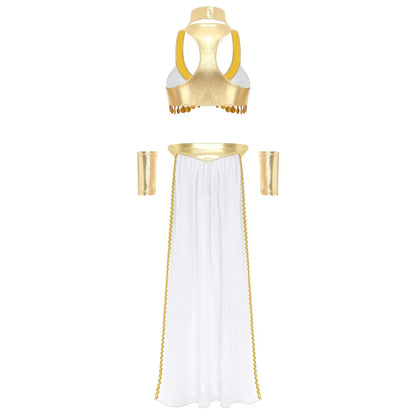 Cleopâtre reine égyptienne ancienne, haut court avec jupe, poignets ras du cou Clickbing Market
