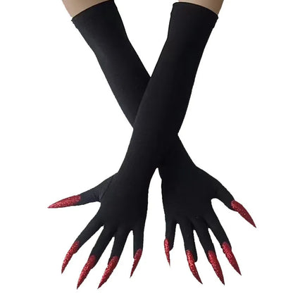 Gants, nœud floqué, châle en dentelle