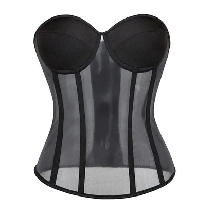 Corset Sexy à lacets surbuste Bustier  Lingerie respirant maille corps Clickbing Market