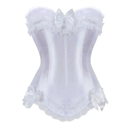 Satin surbuste Corset à lacets Corsets Bustiers haut grande taille blanc rouge noir rose Clickbing Market