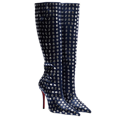 Bottes fines à talons hauts avec fermeture éclair latérale