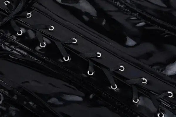 Corset robe en cuir PU surbuste Bustier taille Tranier sans bretelles robe moulante Clickbing Market