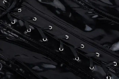 Corset robe en cuir PU surbuste Bustier taille Tranier sans bretelles robe moulante Clickbing Market