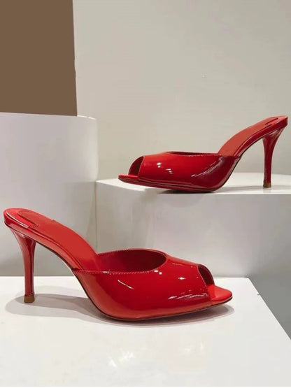 Chaussures en forme de bouche de poisson, pantoufles sexy une pièce