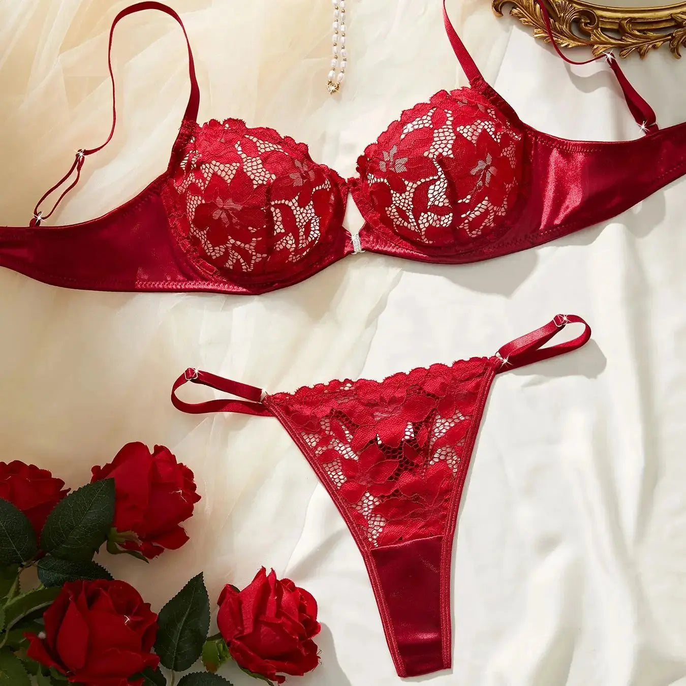 Ensemble de sous-vêtements Sexy, doux pour la peau, en dentelle, Ensemble de vêtements intérieurs confortables Clickbing Market