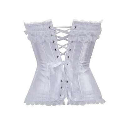 Satin surbuste Corset à lacets Corsets Bustiers haut grande taille blanc rouge noir rose Clickbing Market