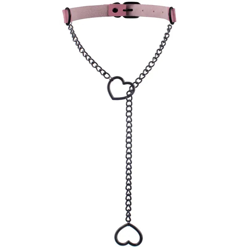 Collier chaîne en forme de cœur, ras du cou en cuir noir, accessoires, bijoux Clickbing Market