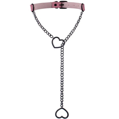 Collier chaîne en forme de cœur, ras du cou en cuir noir, accessoires, bijoux Clickbing Market