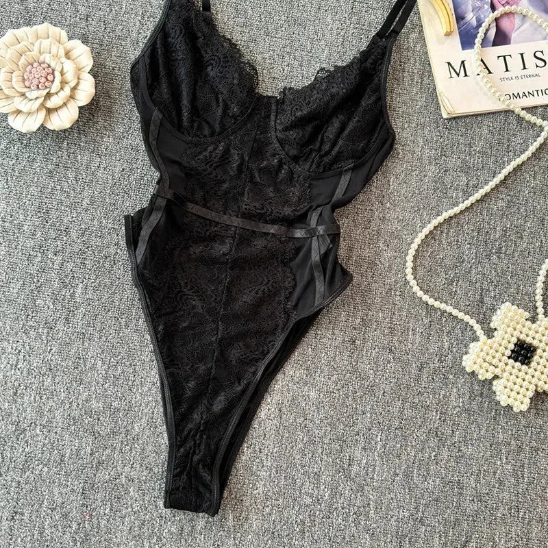 Combinaison à bretelles en arête de poisson Body,  Coupe intérieure américaine, Slim, Noir, Haut court, Sexy Clickbing Market