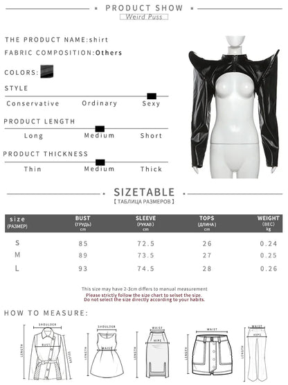 Vestes en cuir synthétique manches longues, fermeture éclair