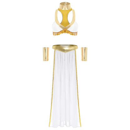 Cleopâtre reine égyptienne ancienne, haut court avec jupe, poignets ras du cou Clickbing Market