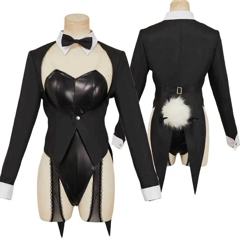 Déguisement lapin noir filles combinaison Costume queues couvre-chef chaussettes Clickbing Market