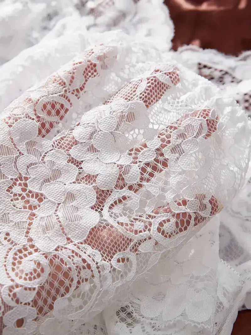 Ensemble de chemise de nuit Ultra Sexy en Tulle, soutien-gorge à col en v, jupe de nuit ouverte, transparent Clickbing Market