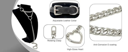 Collier ras du cou, joint torique chaîne coulissante en cuir Clickbing Market