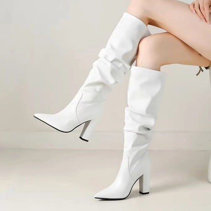 Bottes longues à talons hauts chaussures épaisses