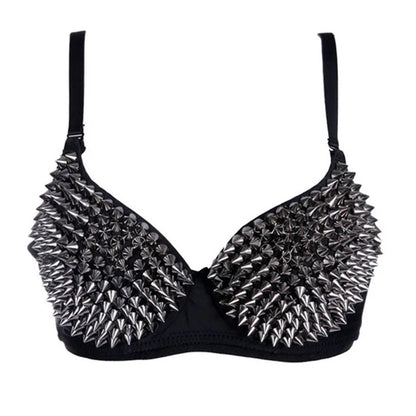 Soutien-gorge push-up sexy à rivets argentés