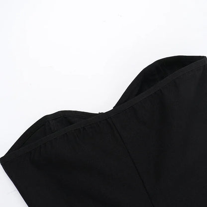 Corset sans bretelles en cuir style gothique