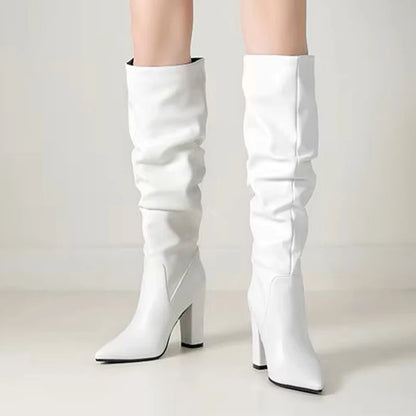 Bottes longues à talons hauts chaussures épaisses