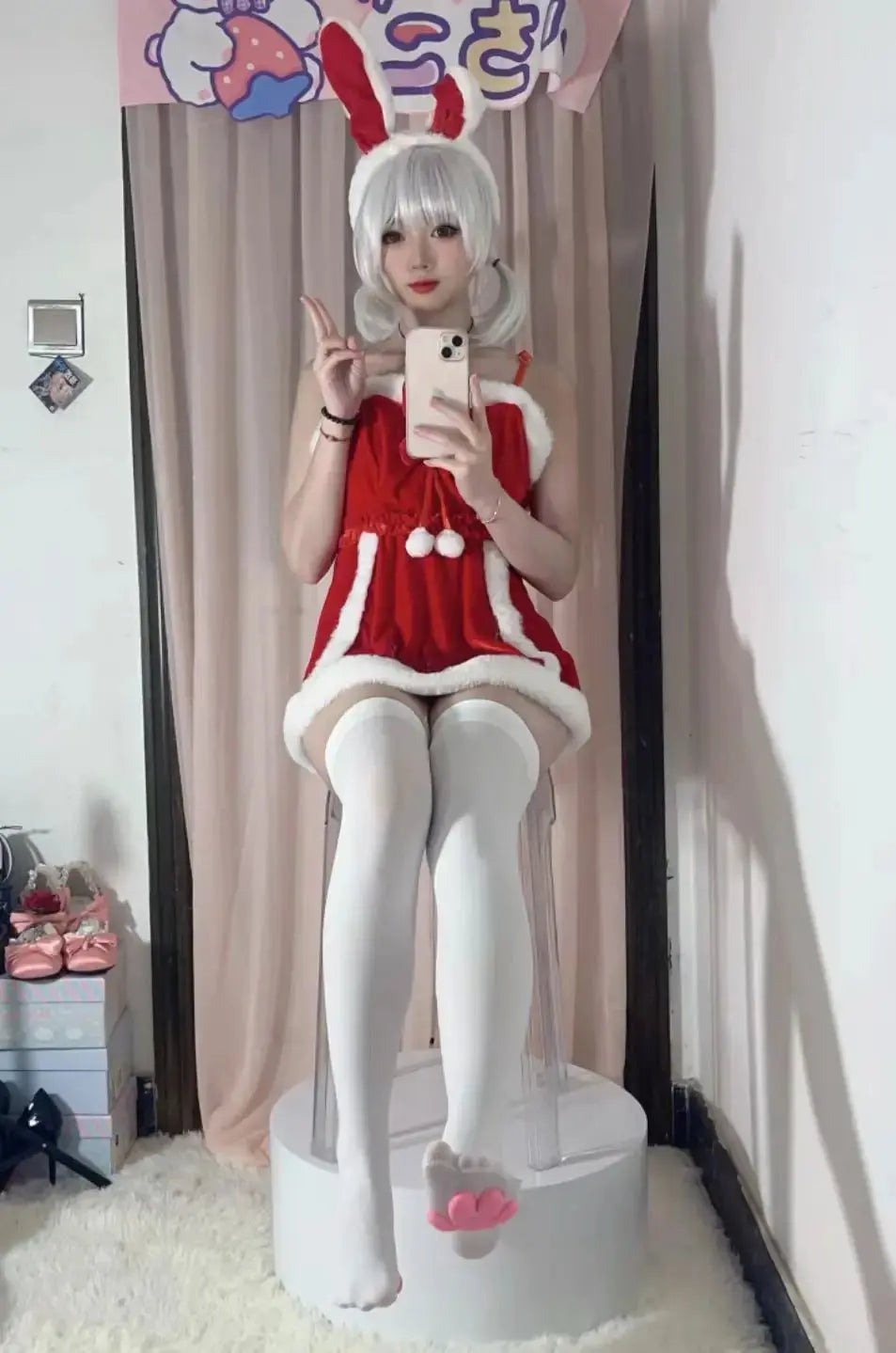 Lingerie Pure Désiré Tenue de Noël sexy Robe rouge, Costume de batterie lapin, Clickbing Market