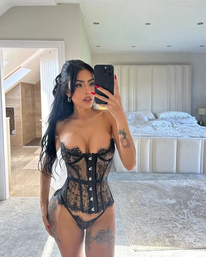 Lingerie Sexy pour femmes palais sensuel Corset ensemble pure bretelles dentelle mince Clickbing Market