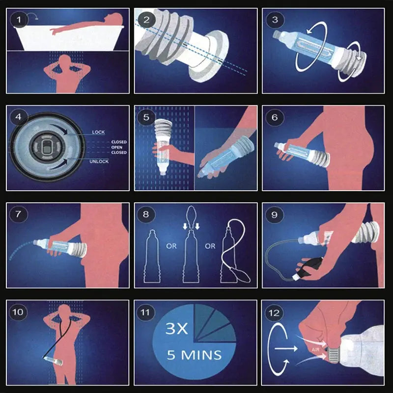 Pompe à pénis mâle pompe à vide d'eau, pompe d'agrandissement du pénis extension de bite exercices Clickbing Market