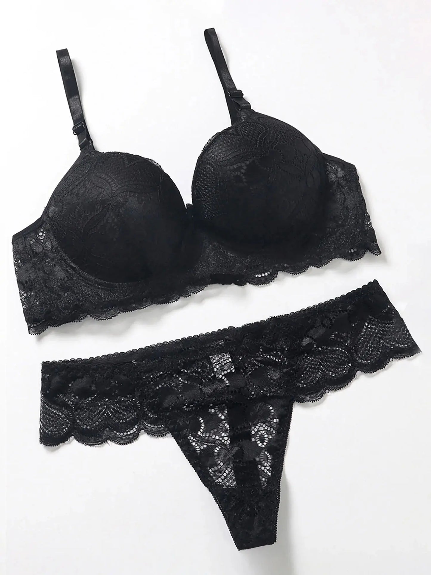 Ensemble de Lingerie en dentelle nuisette séduisante en maille soutien-gorge et culotte, ensemble de 2 pièces avec porte-jarretelles Clickbing Market
