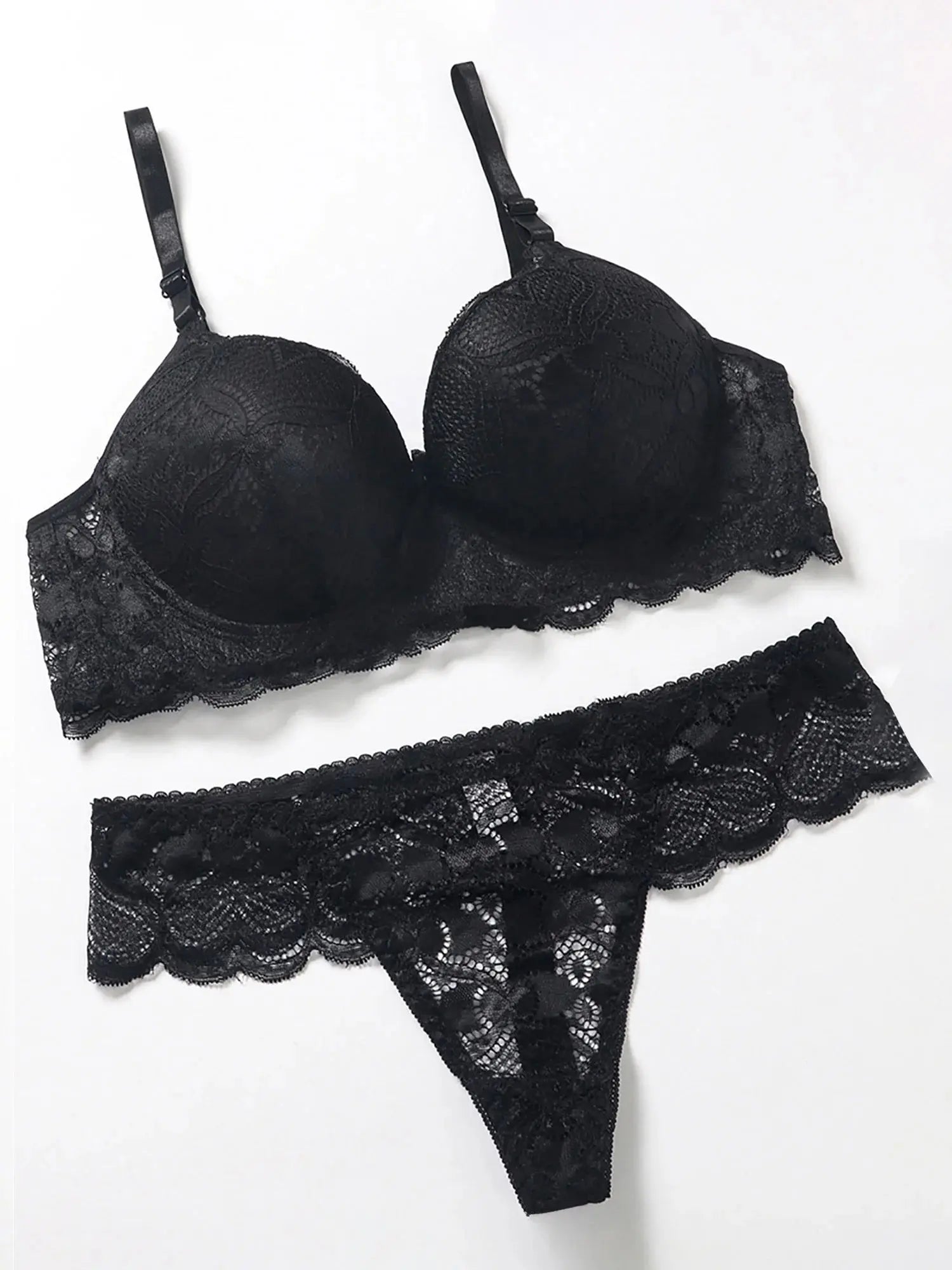 Ensemble de Lingerie en dentelle nuisette séduisante en maille soutien-gorge et culotte, ensemble de 2 pièces avec porte-jarretelles Clickbing Market