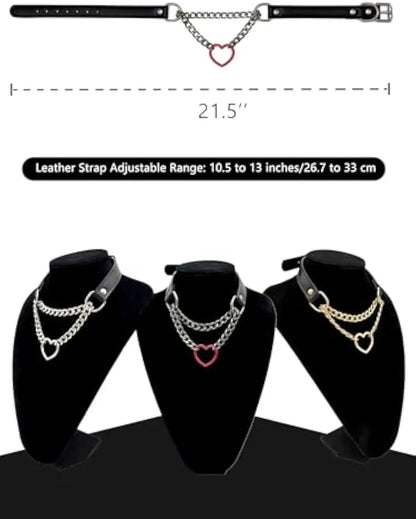 Collier ras du cou, joint torique chaîne coulissante en cuir Clickbing Market